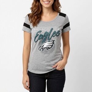 Philadelphia Eagles NFL T-Shirt Womens Medium Heather Gray Team Apparel V-Neck
